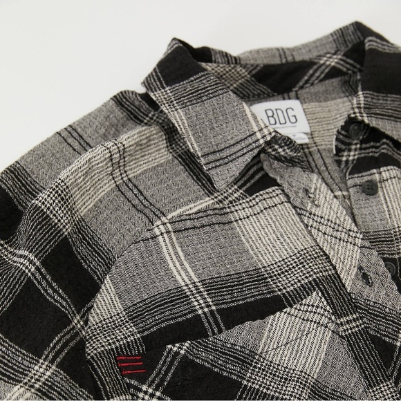 BDG Urban Outfitters Women’s Black/White Soft Oversized Flannel Size Small - Picture 5 of 11